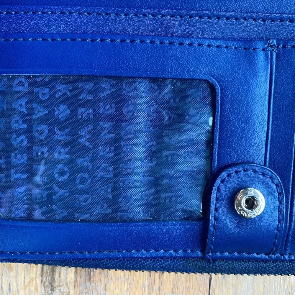 Kate Spade New York Blue Leather Zip Around Wallet